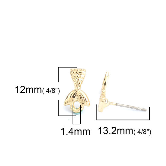 亜鉛合金 イヤリング イヤリングパーツ マチャプチャレベースキャンプ 金メッキ ループ付き 12mm x 7mm、 ワイヤーサイズ: （21号）、 10 個 の画像