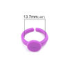Picture of Plastic Open Cabochon Settings Rings At Random Round (Fits 9mm Dia.) 13.7mm( 4/8")(US Size 2.5), 10 PCs