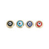 Picture of Zinc Based Alloy Spacer Beads Round Gold Plated Blue Evil Eye Pattern Enamel About 8mm Dia., Hole: Approx 1.3mm, 10 PCs