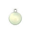 Picture of Zinc Based Alloy Charms Round Disc Silver Tone Light Green Cat's Eye Imitation 17mm x 14mm, 10 PCs