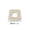 Picture of Zinc Based Alloy & Polyester Braided Connectors Square Creamy-White Hollow 29mm x 29mm, 2 PCs