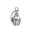 Picture of Zinc Based Alloy Charms Grenade Antique Silver Color Grid Checker 18mm x 10mm, 20 PCs