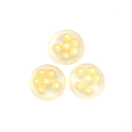 Imagen de Resina Dome Seals Cabochon Ronda Amariillo Pálido Transparente (Ajusta Acrílico Imitación de Perla) Diámetro: 13mm, 10 Unidades