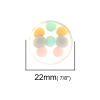 Image de Cabochon Dôme en Résine Rond Multicolore Transparent 22mm Dia, 5 Pcs
