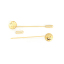 Picture of Brass Pin Brooches Round Gold Plated Cabochon Settings (Fit 12mm Dia.) 64mm x 12mm, 10 PCs