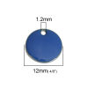Picture of Brass Enamelled Sequins Charms Brass Color Blue Round 12mm Dia., 10 PCs                                                                                                                                                                                       
