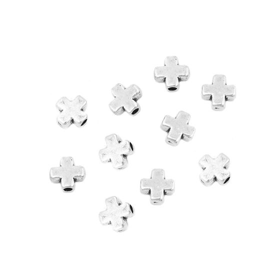 Image de Perles en Alliage de Zinc Couronne Argent Vieilli 5mm x 5mm, Trou: env. 1.6mm, 200 Pcs