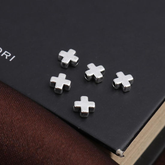 Image de Perles en Alliage de Zinc Couronne Argent Vieilli 5mm x 5mm, Trou: env. 1.6mm, 200 Pcs