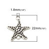 Picture of Zinc Based Alloy Ocean Jewelry Connectors Star Fish Antique Silver Color Filigree 22mm x 20mm, 20 PCs