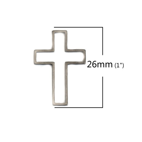 Immagine di 304 Acciaio Inossidabile Connettori Telaio Croce Nero Filigrana 26mm x 17mm, 10 Pz