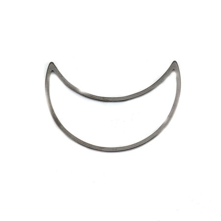 Image de Connecteurs de Cadre en 304 Acier Inoxydable Demi Lune Noir Creux 26mm x 18mm, 10 Pcs