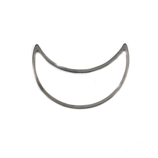 Immagine di 304 Acciaio Inossidabile Connettori Telaio Luna Nero Filigrana 26mm x 18mm, 10 Pz