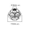 Imagen de Zamak Cuentas Flor Plata Antigua 12mm x 9mm, Agujero: Aprox 2.5mm, 10 Unidades