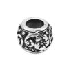 Picture of Zinc Based Alloy Spacer Beads Drum Antique Silver Color Flower 11mm x 8mm, Hole: Approx 5.1mm, 10 PCs