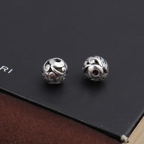 Immagine di Lega di Zinco Perline Tartaruga Argento Antico Circa 13mm x 9mm, Foro:Circa 4.8mm, 10 Pz