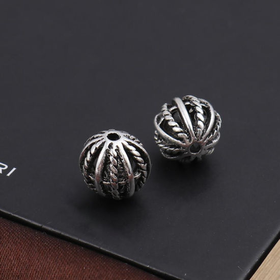 Immagine di Lega di Zinco Perline Tartaruga Argento Antico Circa 13mm x 9mm, Foro:Circa 4.8mm, 10 Pz