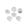 Picture of Zinc Based Alloy Spacer Beads Round Antique Silver Color Flower About 14mm Dia., Hole: Approx 1.7mm, 20 PCs