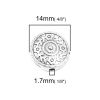 Picture of Zinc Based Alloy Spacer Beads Round Antique Silver Color Flower About 14mm Dia., Hole: Approx 1.7mm, 20 PCs