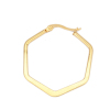 Imagen de 304 Acero Inoxidable Pendientes Círculos Chapado en Oro Hexágono 3.5cm x 3.5cm, Post/ Wire Size: (17 gauge), 1 Par