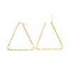 Imagen de 304 Acero Inoxidable Pendientes Círculos Chapado en Oro Triángulo Tallado 4.8cm x 4.4cm, Post/ Wire Size: (17 gauge), 1 Par