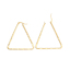 Picture of 304 Stainless Steel Hoop Earrings Gold Plated Triangle Carved Pattern 4.8cm x 4.4cm, Post/ Wire Size: (17 gauge), 1 Pair