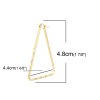 Imagen de 304 Acero Inoxidable Pendientes Círculos Chapado en Oro Triángulo Tallado 4.8cm x 4.4cm, Post/ Wire Size: (17 gauge), 1 Par
