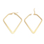Image de Boucles d'Oreilles Créole Anneaux en 304 Acier Inoxydable Doré Diamant Rayées 4.5cm x 4cm , Epaisseur de Fil: (17 gauge), 1 Paire