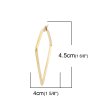 Imagen de 304 Acero Inoxidable Pendientes Círculos Chapado en Oro Diamante Raya 4.5cm x 4cm, Post/ Wire Size: (17 gauge), 1 Par