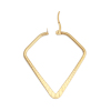 Imagen de 304 Acero Inoxidable Pendientes Círculos Chapado en Oro Diamante Raya 4.5cm x 4cm, Post/ Wire Size: (17 gauge), 1 Par