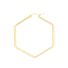 Imagen de 304 Acero Inoxidable Pendientes Círculos Chapado en Oro Hexágono 4.5cm x 4.1cm, Post/ Wire Size: (17 gauge), 1 Par