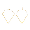 Imagen de 304 Acero Inoxidable Pendientes Círculos Chapado en Oro Diamante 7.5cm x 6.5cm, Post/ Wire Size: (17 gauge), 1 Par