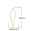 Imagen de 304 Acero Inoxidable Pendientes Círculos Chapado en Oro Diamante 7.5cm x 6.5cm, Post/ Wire Size: (17 gauge), 1 Par