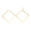 Imagen de 304 Acero Inoxidable Pendientes Círculos Chapado en Oro Diamond 4.9cm x 4.7cm, Post/ Wire Size: (17 gauge), 1 Par