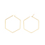 Immagine di 304 Acciaio Inossidabile orecchino cerchio Oro Placcato Esagono 6.5cm x 6cm, Posta / Filo Dimensione: (17 misura), 1 Paio
