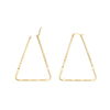 Imagen de 304 Acero Inoxidable Pendientes Círculos Chapado en Oro Triángulo Tallado 6.6cm x 5cm, Post/ Wire Size: (17 gauge), 1 Par