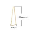 Imagen de 304 Acero Inoxidable Pendientes Círculos Chapado en Oro Triángulo Tallado 6.6cm x 5cm, Post/ Wire Size: (17 gauge), 1 Par