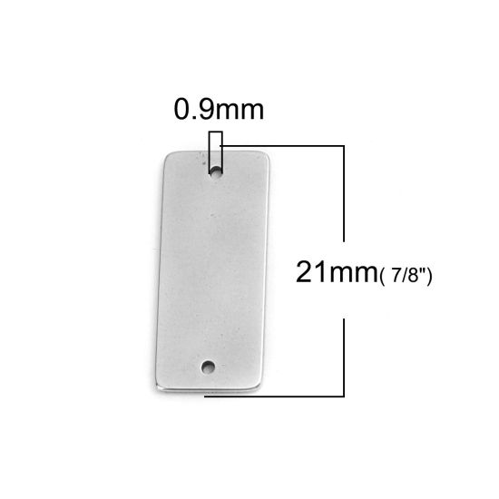 Imagen de 304 Acero Inoxidable Conectores Rectángulo Tono de Plata 21mm x 9mm, 10 Unidades