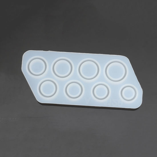 Imagen de Silicona Molde Anillo de dedo Blanco geométrico 14.5cm x 6.4cm, 1 Unidad