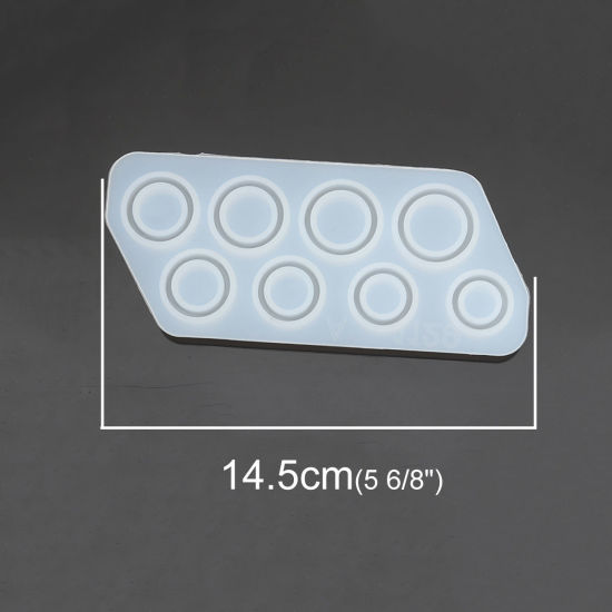 Imagen de Silicona Molde Anillo de dedo Blanco geométrico 14.5cm x 6.4cm, 1 Unidad