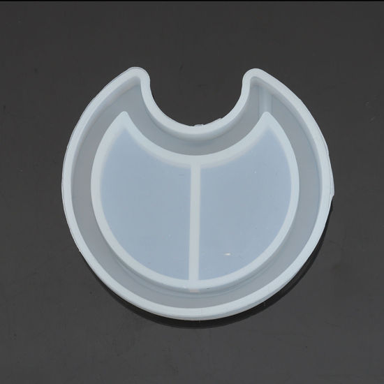 Immagine di Silicone Muffa della Resina per Gioielli Rendendo Luna Bianco 5.1cm x 4.9cm, 2 Pz