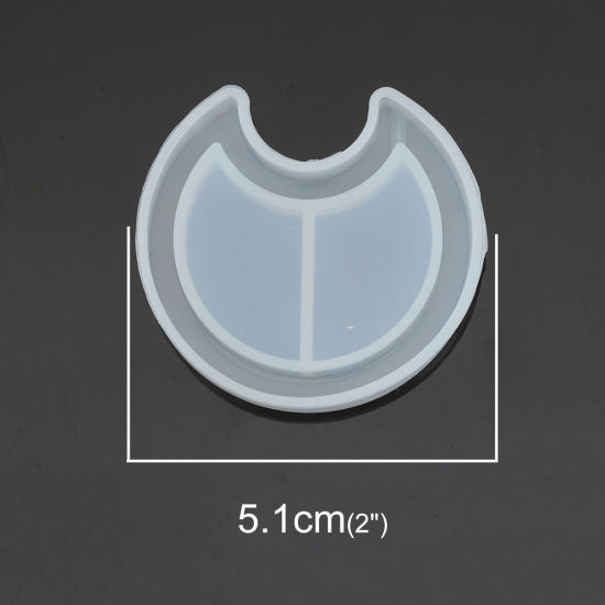 Immagine di Silicone Muffa della Resina per Gioielli Rendendo Luna Bianco 5.1cm x 4.9cm, 2 Pz