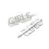 Picture of Hair Clips Findings Silver Plated Message " girl " Clear Rhinestone 6cm x 1.9cm, 2 PCs