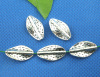 Picture of Zinc Based Alloy Hammered Spacer Beads Oval Antique Silver Color Spot Carved About 21mm x 12mm, Hole:Approx 1.1mm, 25 PCs