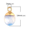 Picture of (Grade A) Opal ( Synthetic ) Charms Gold Plated White Oval Faceted 14mm x 8mm, 1 Piece