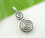 Immagine di Lega di Zinco Charm Ciondoli Zucca Argento Antico Spirale Disegno 17.0mm x 8.0mm, 60 Pz