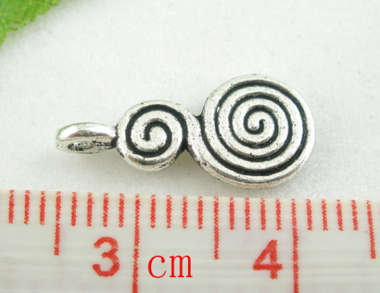 Bild von Antiksilber Wirbel Anhänger Perlen Beads 17x8mm.Verkauft eine Packung mit 60