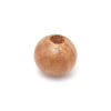 Picture of Natural Wood Spacer Beads Round Coffee About 14mm Dia., Hole: Approx 4.6mm, 50 PCs