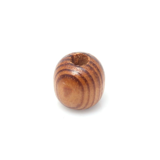 Immagine di Legno Separatori Perline Ovale Colore del Caffè 13mm x 13mm, Foro: Circa 4.1mm, 100 Pz