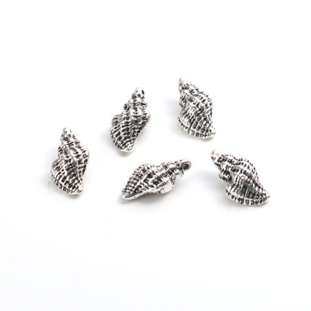 Zinc Based Alloy Spacer Beads Conch/ Sea Snail Antique Silver Color Enamel About 20mm x 11mm, Hole: Approx 1.5mm, 20 PCs