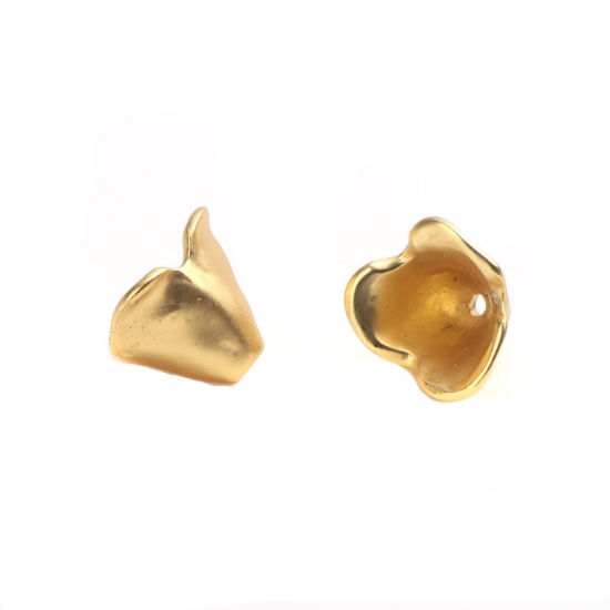 Picture of Zinc Based Alloy Spacer Beads Flower Gold Plated About 13mm x 10mm, Hole: Approx 1.5mm, 5 PCs
